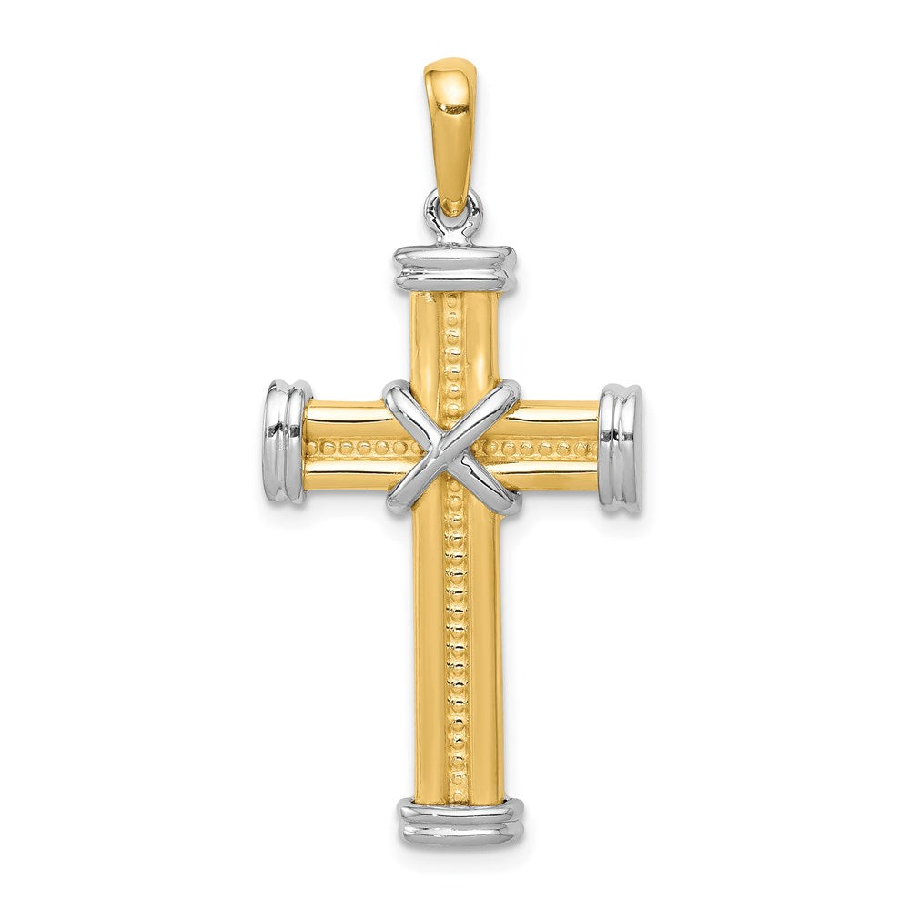 14k Two-tone Fancy Cross Pendant - 2
