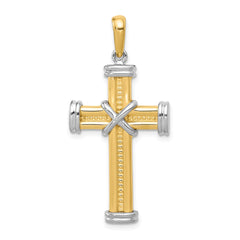14k Two-tone Fancy Cross Pendant - 2