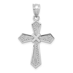 14k White Gold Passion Cross Pendant - 5