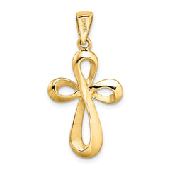 14k Polished Cross Charm - 2