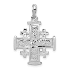 14k White Gold Jerusalem Cross Pendant - 2