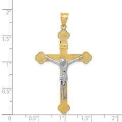 14k Two-tone INRI Crucifix Pendant - 10