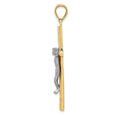 14k Two-tone Crucifix Pendant - 10