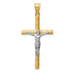 14k Two-tone Crucifix Pendant - 10