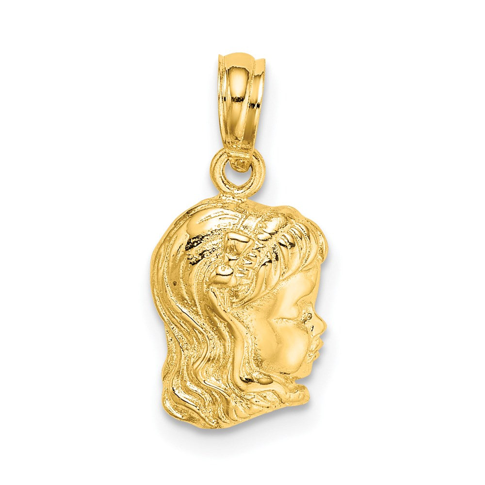14k Girl Head Charm - 2