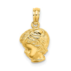 14k Boy Head Charm - 2