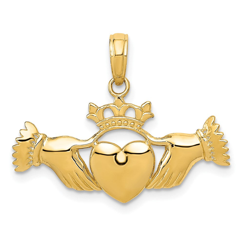 14k Polished Claddagh Pendant - 4