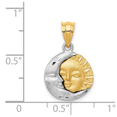 14k Two-tone Sun and Moon Charm - 2