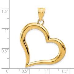 14K Polished Dangling Heart Pendant