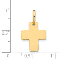 14k Polished Cross Charm - 12