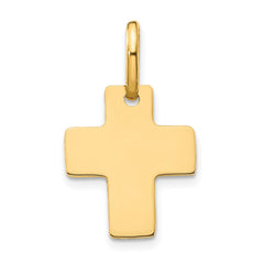 14k Polished Cross Charm - 12
