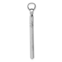 14k White Gold Hollow Cross Pendant - 12