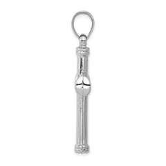 14k White Gold Hollow Cross Pendant - 4