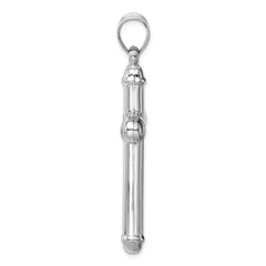 14k White Gold Hollow Cross Pendant - 2
