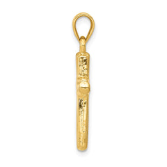 14k w/Rhodium Cross Pendant - 2