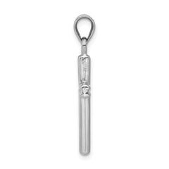 14k White Gold Cross Pendant - 22