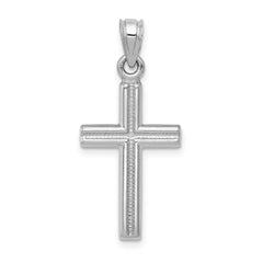 14k White Gold Cross Pendant - 22