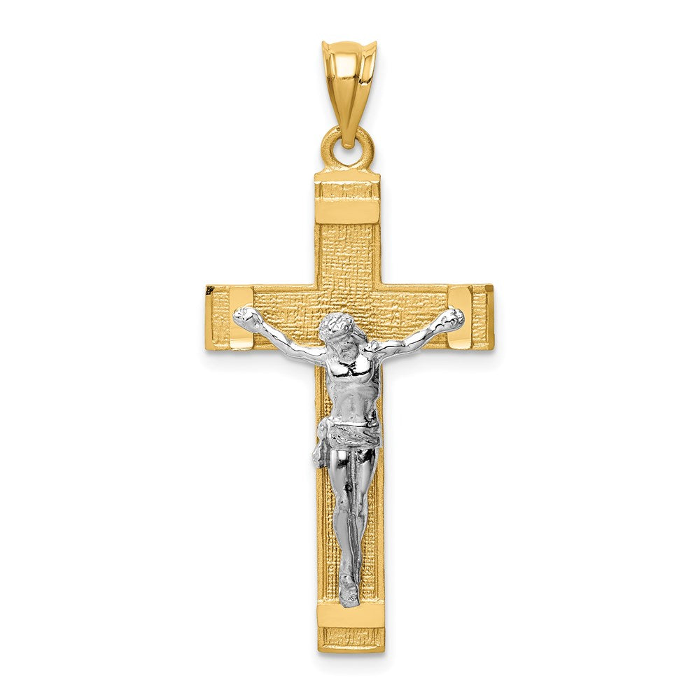 14k Two-tone INRI Crucifix Pendant - 7