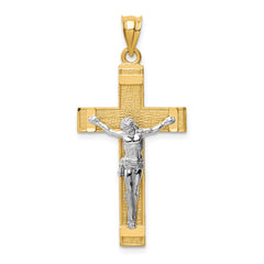 14k Two-tone INRI Crucifix Pendant - 7