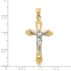 14k Two-tone Crucifix Pendant - 15