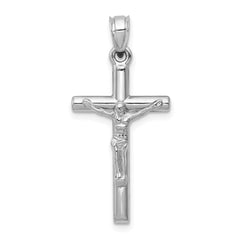14k White Gold Crucifix Pendant - 14