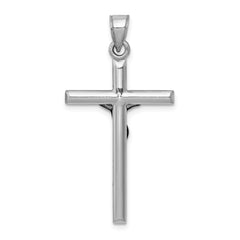 14k White Gold Crucifix Pendant - 9