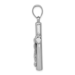 14K White Gold Reversible Crucifix Pendant - 4