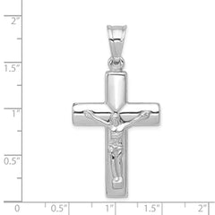 14K White Gold Reversible Crucifix Pendant - 4