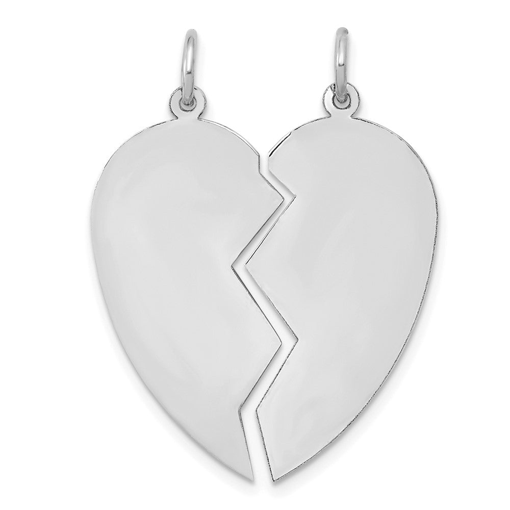 10K White 2 piece Heart Charm