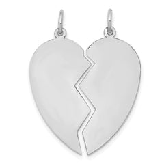 10K White 2 piece Heart Charm