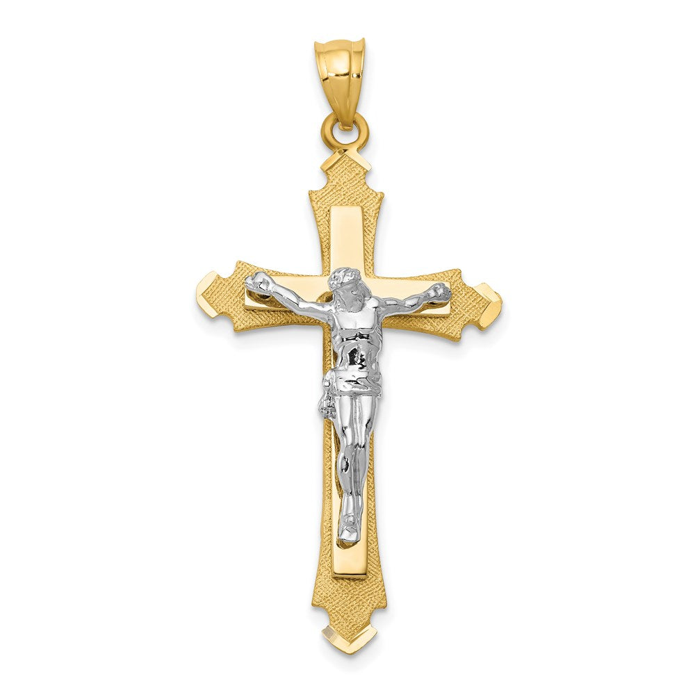 14k Two-tone Crucifix Pendant - 15
