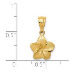 14k Plumeria Floral Charm Pendant - 2