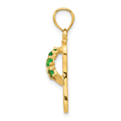 14k  3D May/CZ Birthstone Flip Flop Pendant