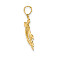 14k Open Turtle Pendant - 3