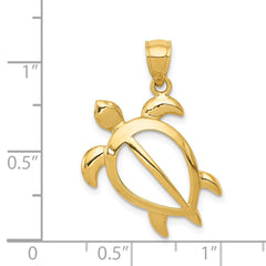 14k Open Turtle Pendant - 3