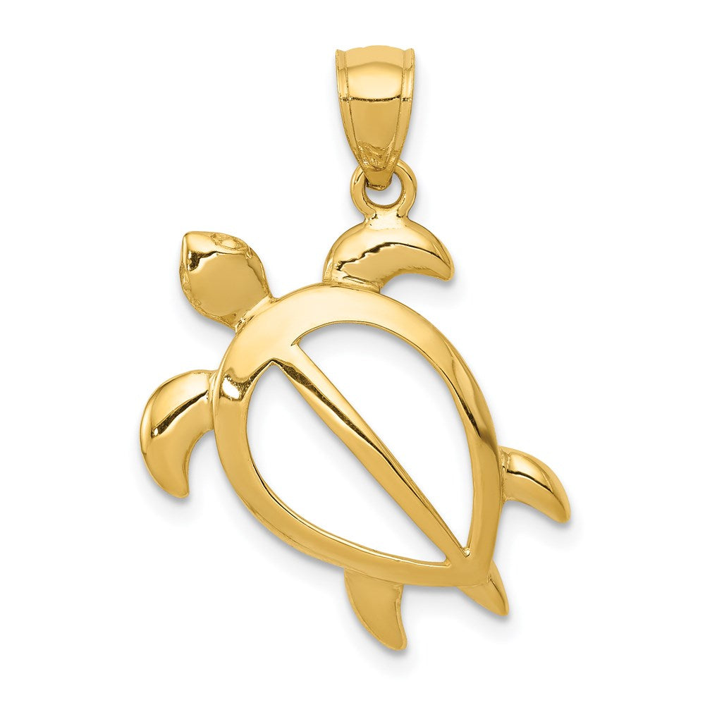 14k Open Turtle Pendant - 3
