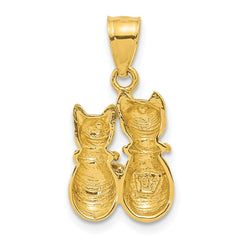 14K Cat Pendant - 2