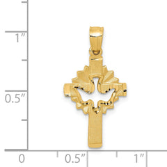 14k Dove Cross Charm