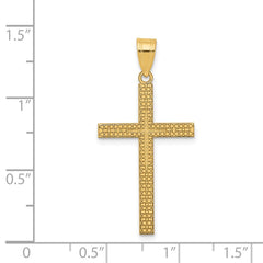 14K Diamond-cut Latin Cross Pendant - 2
