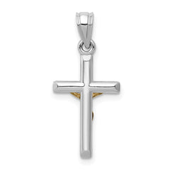 14k Two-tone Hollow Crucifix Charm - 2