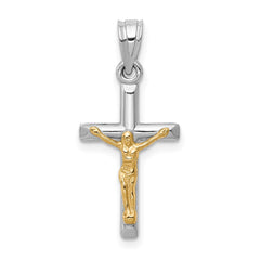 14k Two-tone Hollow Crucifix Charm - 2
