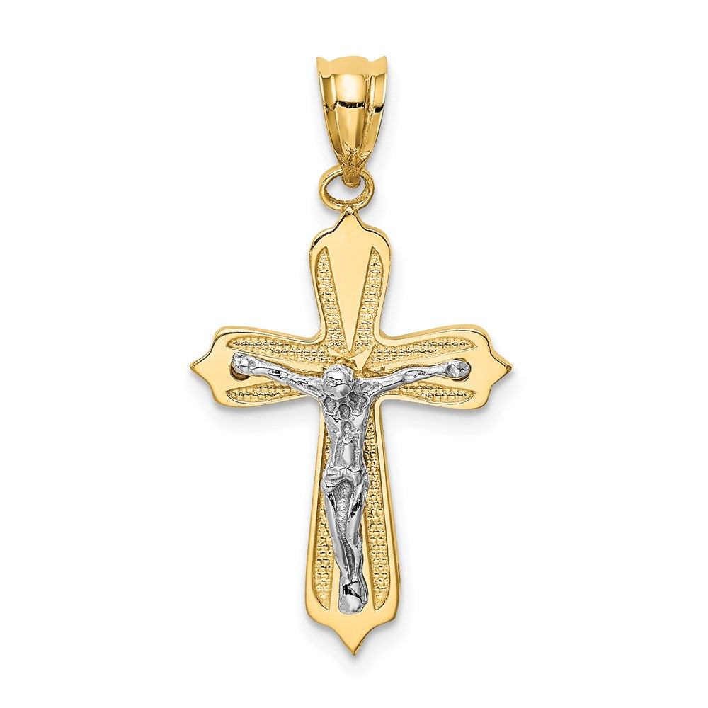 14K Two-tone Crucifix Pendant - 3
