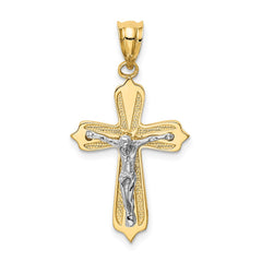 14K Two-tone Crucifix Pendant - 3