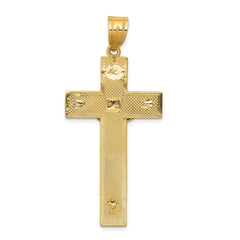 14K Two-tone Diamond-cut Crucifix Pendant - 5