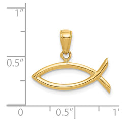 14k Ichthus Fish Pendant - 5