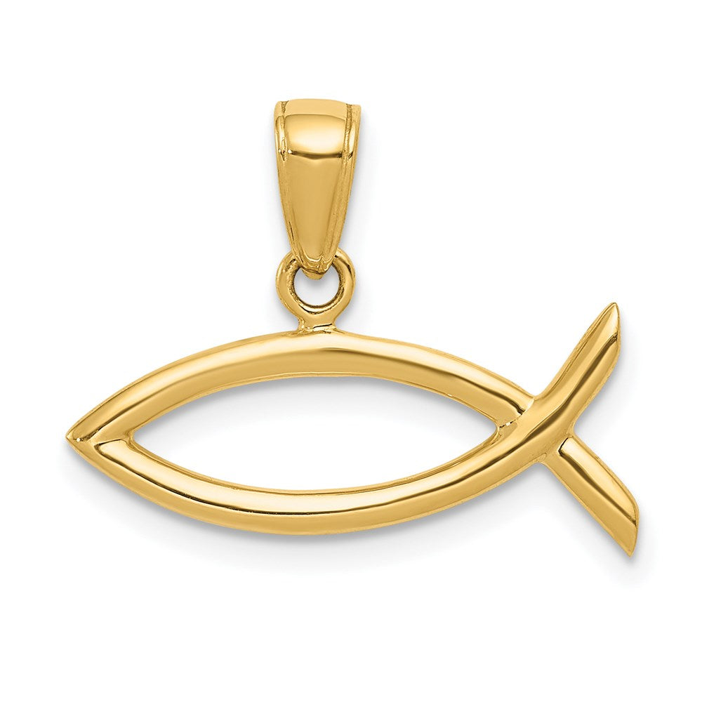 14k Ichthus Fish Pendant - 5