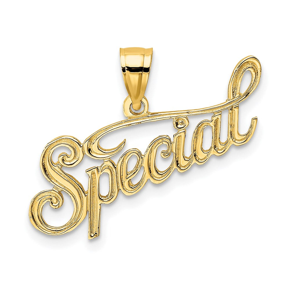 14K Polished and Textured SPECIAL Charm - 2
