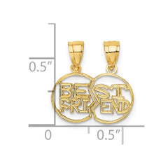 14K Break apart Cut-out BEST FRIEND Charm