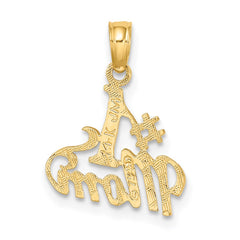 14K Polished #1 MOM Pendant - 2