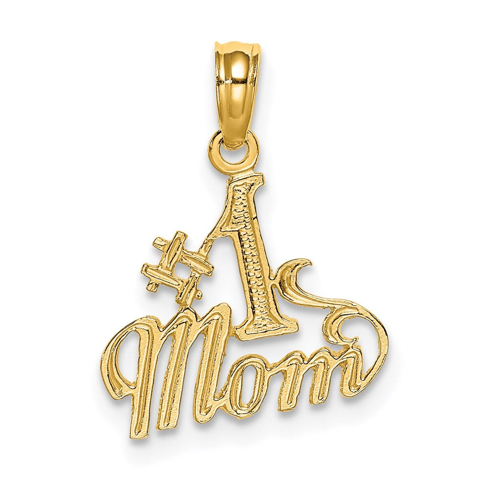 14K Polished #1 MOM Pendant - 2
